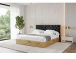 ALTDECOR Polsterbett mit Bettkasten - ENZO3 - 200x200 - Schwarz - Bett mit...
