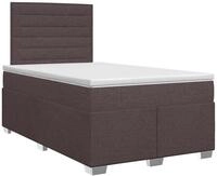 vidaXL Boxspringbett mit Matratze Dunkelbraun 120 x 190 cm Stoff