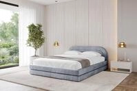 ALTDECOR Polsterbett mit Bettkasten - LERIS-v1 - 200x200 - Grau - Bett mit...