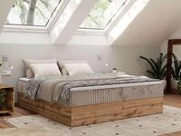 MKS MEBLE Boxspringbett, Polsterbett WOOD ZERO ohne Kopfteil, mit Stauraum &