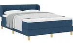 vidaXL Boxspringbett mit Matratze mit Kopfteil Blau 160 x 200 cm Stoff - Blau