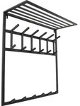 LOFT42 Garderobenst&auml;nder Jaimy - Schwarz - Metall - 6 Doppelhaken - 80x80x30 -