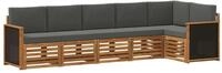 vidaXL Outdoor-Sofagarnitur 5 stk. Natur und Anthrazit - Wei&szlig;