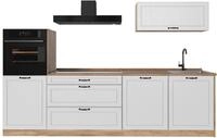 K&uuml;chenzeile Vicco R-Line Wei&szlig; Landhaus/Goldkraft Eiche 280 cm Arbeitsplatte