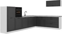 Eckk&uuml;che Vicco R-Line Anthrazit Landhaus/Wei&szlig; 327 x cm Arbeitsplatte Marmor, Model