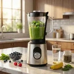 Edelstahl Power Standmixer mit 1,5 l Glasbeh&auml;lter, K&uuml;chenmixer, 1.000 W f&uuml;r
