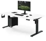 Ergonomischer, h&ouml;henverstellbarer Schreibtisch in Anthrazit und Wei&szlig;: 160 x...
