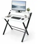 Relaxdays Schreibtisch, Monitoraufsatz, klappbar, HxBxT: 82 x 70 x 56 cm, MDF,