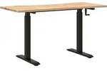 vidaXL Schreibtisch Schwarz und Natur 140 x 60 cm Massivholz Eiche - Braun