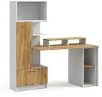 Schreibtisch Vicco Tomy Wei&szlig;/Goldkraft Eiche 150 x 59 cm 4er Set, Model 59193 -