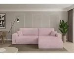 ALTDECOR Ecksofa mit Schlaffunktion und Bettkasten - BERY-L - 276x193x88 - Rosa -