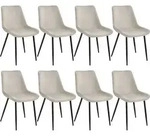 tectake&reg; Set Stuhl Monroe gepolstert, in Samtoptik 48 x 59 x 82,5 cm - Creme