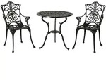 Merxx Gartenm&ouml;belset Lugano graphit 3tlg., 2 Sessel, 1 Tisch &Oslash; 70 cm -