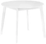 BELIANI Esstisch Wei&szlig; aus Kiefernholz Rund ⌀ 100 cm Lackiert Modernes Design