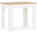 Homestyle4u Esstisch Wei&szlig; Esszimmertisch Holztisch K&uuml;chentisch 90x60 Eiche -...
