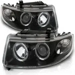Scheinwerfer Angel Eyes passend f&uuml;r Seat Leon 1M / Toledo 1M Bj. 99-06 Schwarz