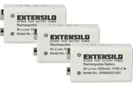 EXTENSILO 3x 9V-Akku Block f&uuml;r diverse Ger&auml;te (1 Ah, 9 V, Li-Ion), ready-to-use,