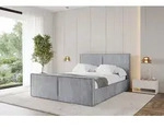ALTDECOR Polsterbett mit Bettkasten - EMMI-Z - 180x200 - Grau - Bett mit Kopfteil und