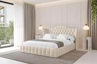 ALTDECOR Polsterbett mit Bettkasten - MODY - 160x200 - Beige - Bett mit Matratze