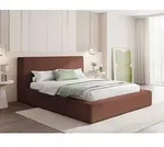 Polsterbett 160x200 cm mit Bettkasten & Metall-Lattenrost &ndash; Terrakotta...