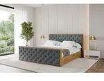 ALTDECOR Polsterbett mit Bettkasten - ENZO3-Z - 180x200 - Dunkelgrau - Bett mit