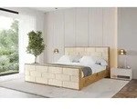 ALTDECOR Polsterbett mit Bettkasten - ENZO8-Z - 180x200 - Beige - Bett mit Kopfteil
