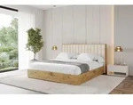 ALTDECOR Polsterbett mit Bettkasten - ENZO4 - 180x200 - Beige - Bett ohne Matratze,