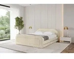ALTDECOR Polsterbett mit Bettkasten - LERIS-Z-v1 - 120x200 - Beige - Bett mit