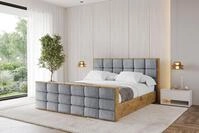ALTDECOR Polsterbett mit Bettkasten - ENZO2-Z - 140x200 - Grau - Bett mit Matratze