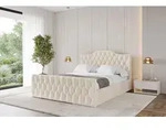 ALTDECOR Polsterbett mit Bettkasten - FALIO-Z - 120x200 - Beige - Bett mit Kopfteil