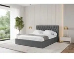 ALTDECOR Polsterbett mit Bettkasten - RENO - 160x200 - Dunkelgrau - Bett ohne