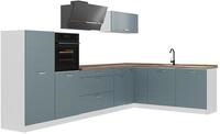 Eckk&uuml;che Vicco R-Line Blau-Grau/Wei&szlig; 347 x cm ohne Arbeitsplatte, Model 67628