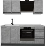 Singlek&uuml;che Vicco R-Line Beton/Anthrazit 180 cm Arbeitsplatte Marmor, Model 66979