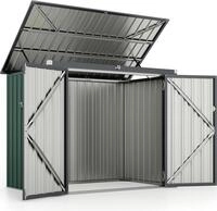 COSTWAY M&uuml;lltonnenbox f&uuml;r 2 M&uuml;lltonnen, 172x95,5x130cm M&uuml;llhaus mit 2...