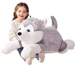 Riesen Husky Stofftier 78cm Gro&szlig; Pl&uuml;schtier Hund Weich Jumbo Spielzeug