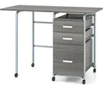 COSTWAY 105x50x75cm Klappbarer Computertisch mit 3 Schubladen,...