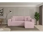 ALTDECOR Ecksofa mit Schlaffunktion und Bettkasten - SENO-L - 249x139x85 - Rosa -