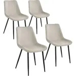 tectake&reg; Set Stuhl Monroe gepolstert, in Samtoptik 48 x 59 x 82,5 cm - Creme