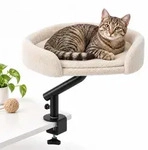 Relaxdays Katzenbett f&uuml;r Schreibtisch, 360&deg; drehbar, bis 25 kg, waschbarer