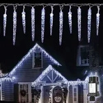 Salcar 10m 80 LED Lichterkette Eiszapfen kaltwei&szlig; LED Lichterkette 9 Modi &