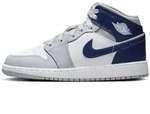 Nike Jordan 1 Mid White Midnight Navy Wolf Grey Sneaker Turnschuhe NEU 38 -