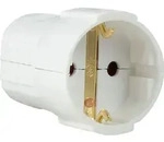 as-Schwabe Schutzkontakt-Kupplung Wei&szlig; max. Querschnitt 1,5mm2 230V 16A IP20