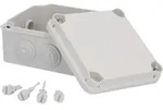 Aufputz-Abzweigdose IP65 mit Schraubdeckel 120 x 120 x 72 mm grau