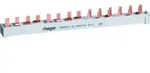 Hager 4-polige Stift-Phasenschiene 63A, 10mm2 und 14TE f&uuml;r 1 FI 4P, 1 LS 3P+N...