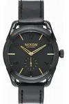 Nixon A459 010 C39 Leather Black Armbanduhr - Schwarz