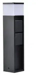 LED Au&szlig;enstehleuchte MAINS, Steckdosen, Schwarz matt, IP54, H 37 cm - Schwarz