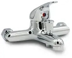 Badewannenarmatur Chrom Einhebelmischer mit klassischem Design - Silber
