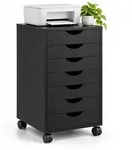 Relaxdays Rollcontainer, 7 Schubladen, HxBxT: 69 x 45 x 40 cm, B&uuml;roschrank,