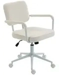 HOMCOM Schreibtischstuhl H&ouml;henverstellbar B&uuml;rostuhl mit Sherpa-Fleece-Optik - Creme