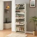 Schuhkipper 'Lund' mit 5 verspiegelten Klappen 169 x 60 x 24 cm Wei&szlig; - Wei&szlig;